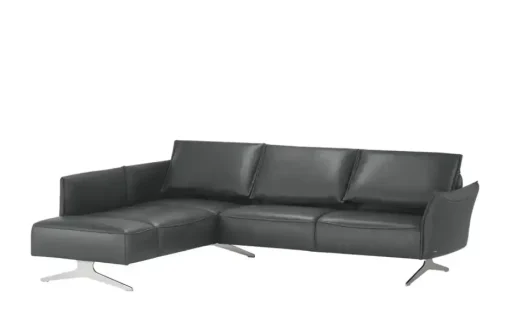 KOINOR Ecksofa Leder Vineto | Dunkelgrau, links