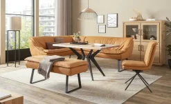 KOINOR Hockerbank  Leder Alino | Orange, 130 cm