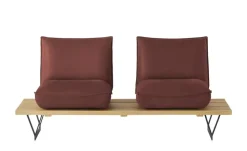 KOINOR Kufenbank  Leder Schwof | Rot, Drehfunktion