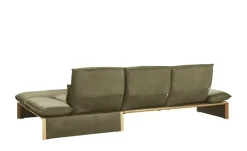 KOINOR  Leder-Ecksofa mit Massivholzrahmen aus Wildeiche Humfrey | rechts, Dunkelgrün