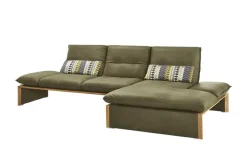 KOINOR  Leder-Ecksofa mit Massivholzrahmen aus Wildeiche Humfrey | rechts, Dunkelgrün