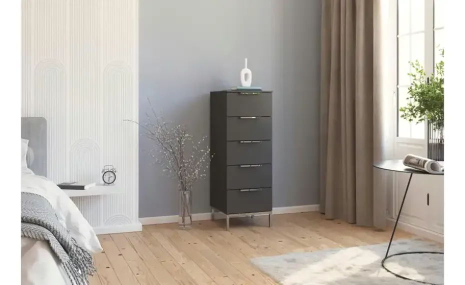 Kommode Frome | Graphit, Front: Dekor, Oberboden: Dekor