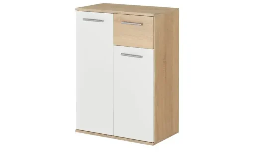 Kommode Jelsi | Weiß, Eiche Sonoma (Nachbildung)