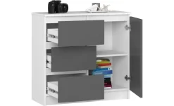 Kommode Kubra | Weiß, Graphit | Möbel Höffner