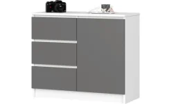 Kommode Kubra | Weiß, Graphit | Möbel Höffner