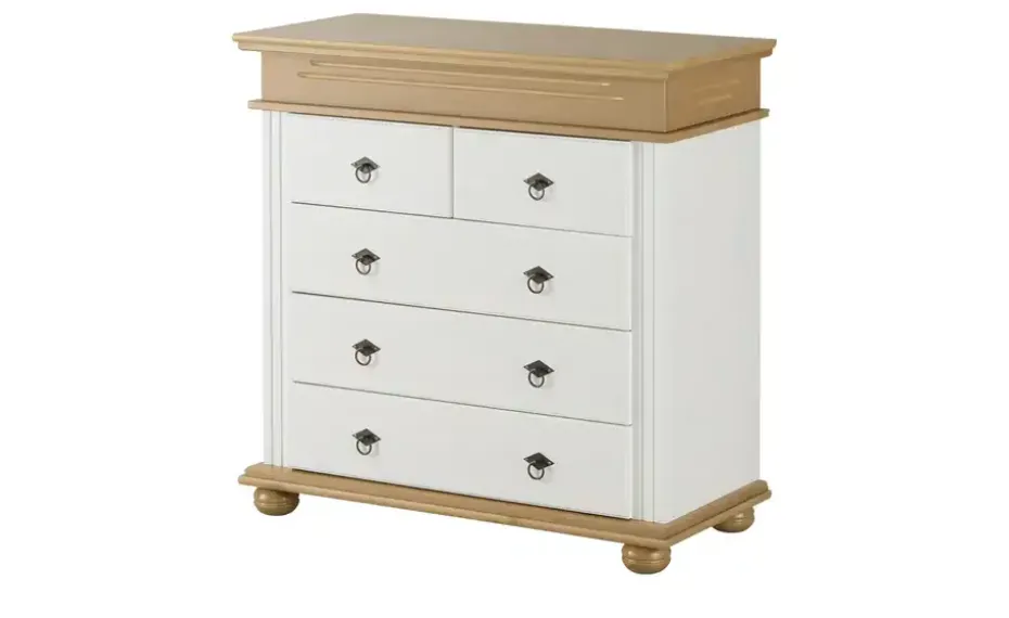 Kommode Massivholz Fehmarn | Weiß, Eiche | Höffner