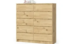 Kommode mit 10 Schubladen Kersten | Eiche Artisan (Nachbildung)