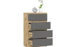 Kommode mit 4 Schubladen Kai | Eiche Artisan (Nachbildung), Graphit