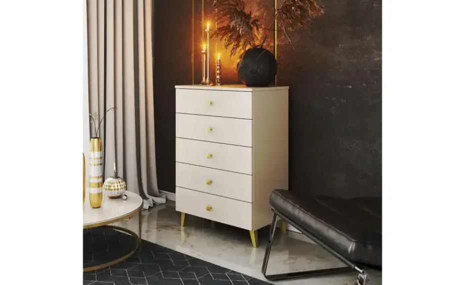 Kommode mit 5 Schubladen Lara | Beige | Möbel Höffner