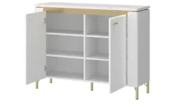 Kommode mit Softclose Losini | Weiß, Goldfarben