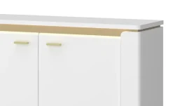 Kommode mit Softclose Losini | Weiß, Goldfarben