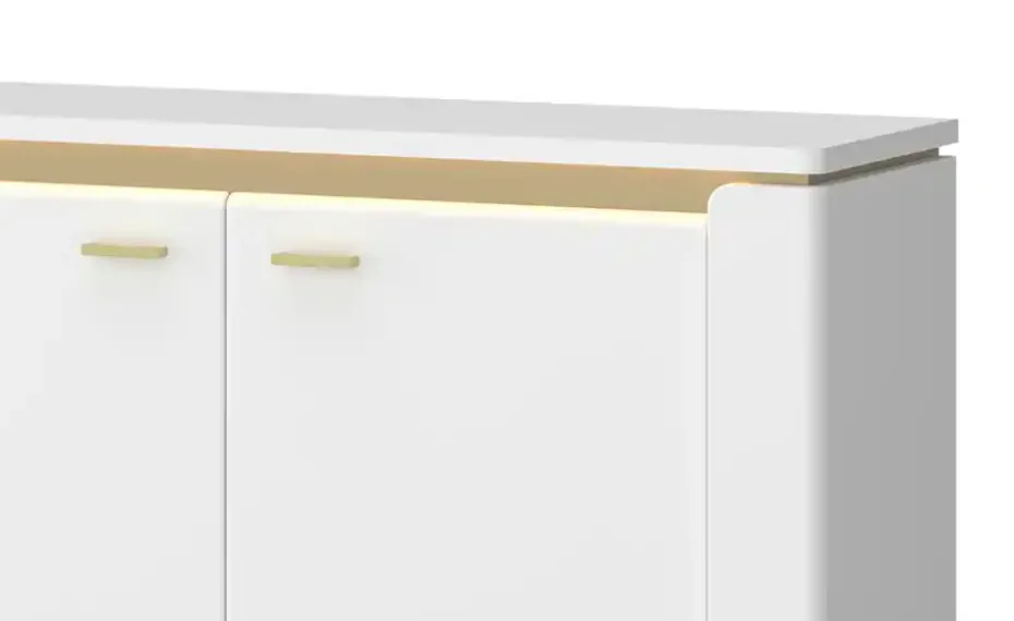 Kommode mit Softclose Losini | Weiß, Goldfarben