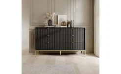 Kommode Nova | Schwarz, Goldfarben | Möbel Höffner