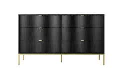 Kommode Nova | Schwarz, Goldfarben | Möbel Höffner