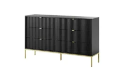 Kommode Nova | Schwarz, Goldfarben | Möbel Höffner