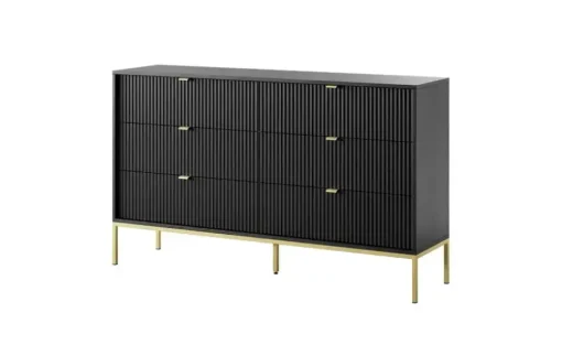 Kommode Nova | Schwarz, Goldfarben | Möbel Höffner