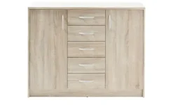 Kommode Oppeano | Eiche Sonoma (Nachbildung), Ausführung IV (2 Türen/5 Schubkästen)