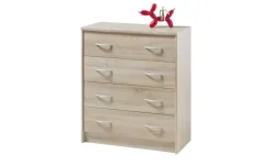 Kommode Oppeano | Eiche Sonoma (Nachbildung), Ausführung V (breit/4 Schubkästen)