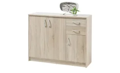 Kommode Oppeano | Eiche Sonoma (Nachbildung), Ausführung III (3 Türen/2 Schubkästen)