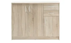 Kommode Oppeano | Eiche Sonoma (Nachbildung), Ausführung III (3 Türen/2 Schubkästen)