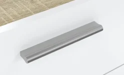 Kommode Pedara | Weiß, Hochglanz, Eiche sägerau (Nachbildung)