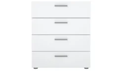 Kommode Pedara | Weiß, Hochglanz, Eiche sägerau (Nachbildung)