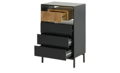 Kommode Schiava | Schwarz, matt, Wildeiche | Höffner