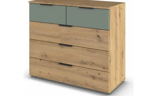 Kommode Selah | Eiche Artisan (Nachbildung), Salbeigrün, Eiche Artisan (Nachbildung), Salbeigrün