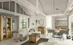 Kommode Sintra | Eiche (Nachbildung), Anthrazit, holzfarben, antik