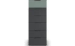 Kommode Skyla | Grau, Salbeigrün, Grau, Salbeigrün