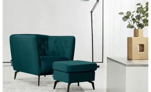 KONSIMO Sessel Cordi | Türkis/Petrol, Webstoff