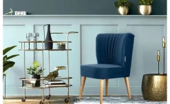 KONSIMO Sessel Duco | Marineblau, Eiche | Möbel Höffner