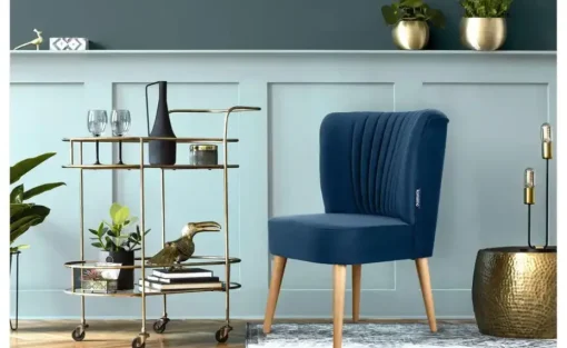 KONSIMO Sessel Duco | Marineblau, Eiche | Möbel Höffner