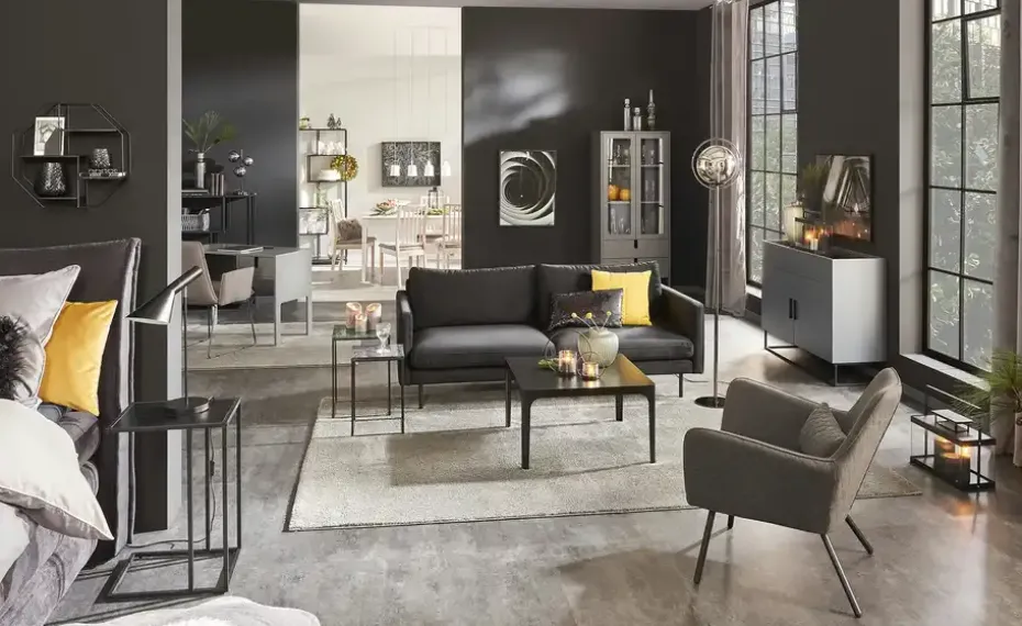 Kufenstuhl Helge | Armlehne, Grau | Möbel Höffner