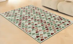 Kurzflorteppich Little Hearts | 200x300 cm, Beige, Rot, Grün