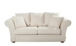 Landhaus-Sofa weiß - Flachgewebe Olivia | 2,5, Flachgewebe