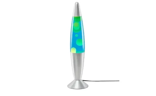 Lava-Leuchte, silber, blau/gelb | Möbel Höffner