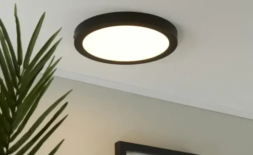LED-Deckenleuchte, rund, schwarz | Schwarz, Weiß, matt