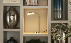 LED-Schreibtischleuchte, 1-flammig, chromfarben | silberfarben, verchromt, lackiert