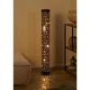 LED-Stehleuchte, 1-flammig, Stoff schwarz/gold