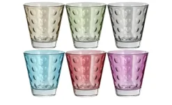LEONARDO 6er-Gläserset 6er Set Optic | 215 ml, Kräftige Farben
