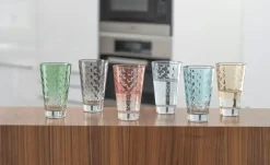 LEONARDO 6er-Gläserset 6er Set Optic | 300 ml, Pastellfarben