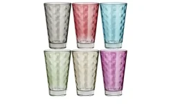 LEONARDO 6er-Gläserset 6er Set Optic | 300 ml, Kräftige Farben