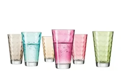 LEONARDO 6er-Gläserset 6er Set Optic | 300 ml, Kräftige Farben