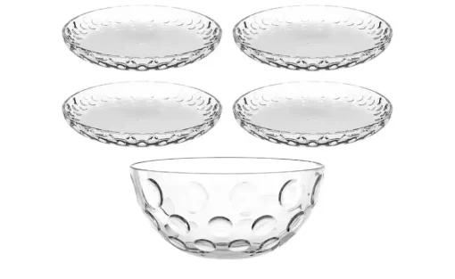 LEONARDO 5er-Schalenset Cucina Optic | Schale 21cm und 4 Teller 18cm