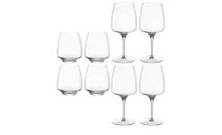 LEONARDO Geschenkset, 8-teilig Cesti | Glasset: 4 Becher und 4 Rotweingläser