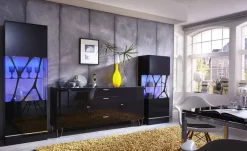 LEONARDO Highboard Cube | Schwarz | Möbel Höffner