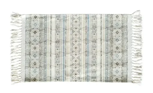levelone Kurzflorteppich Kelim Schobi | 40x60 cm, Beige, Blau