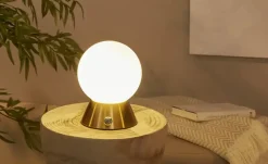 levelone LED-Tischleuchte, 1-flammig, messing-matt