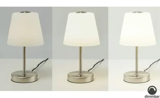 levelone LED-Tischleuchte, 1-flammig, Nickel-matt | matt, silberfarben